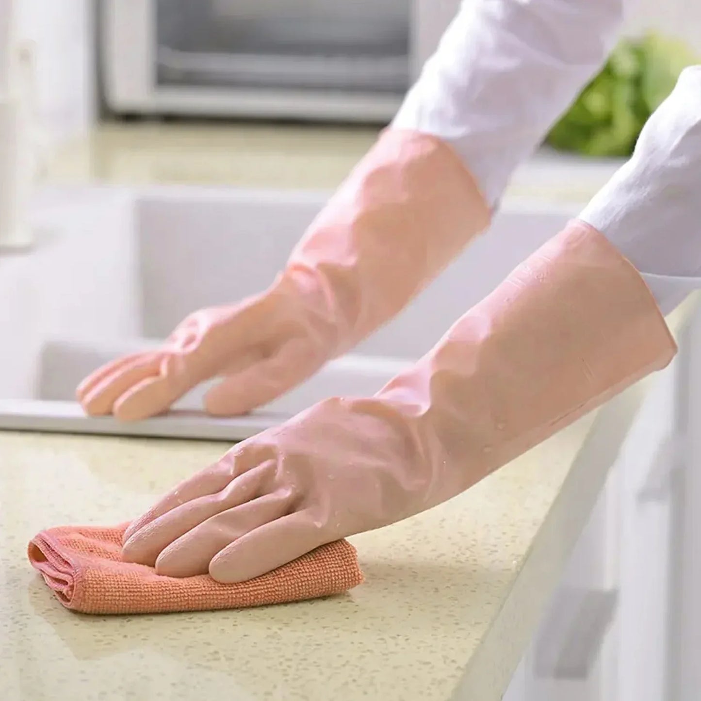 4855a Multipurpose Natural Gum Rubber Reusable Cleaning Gloves - Zidbik