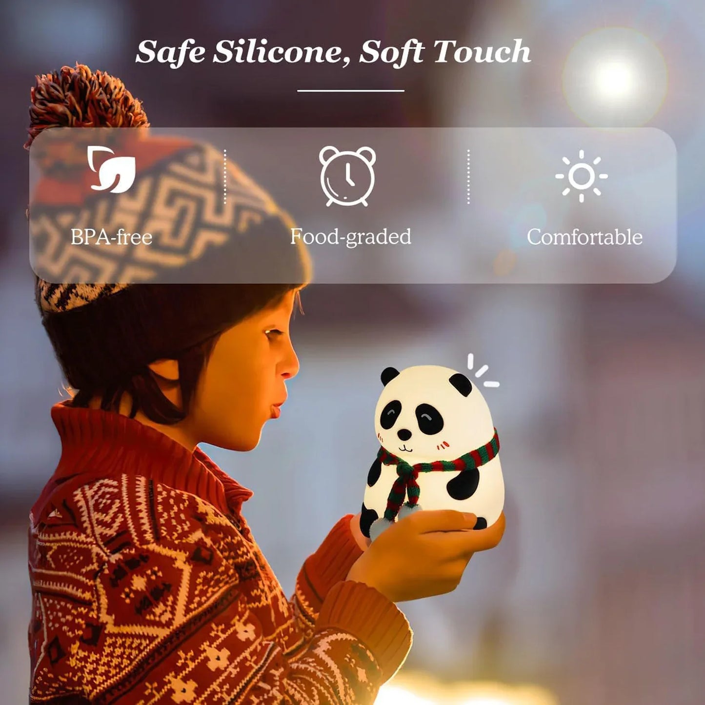 Panda 7-color Led Silicone Touch Lamp (1 Pc) - Zidbik
