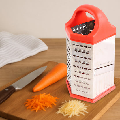 7-in-1 Heavy Duty Stainless Steel Box Grater With Ergonomic Handle (1 Pc) - Zidbik