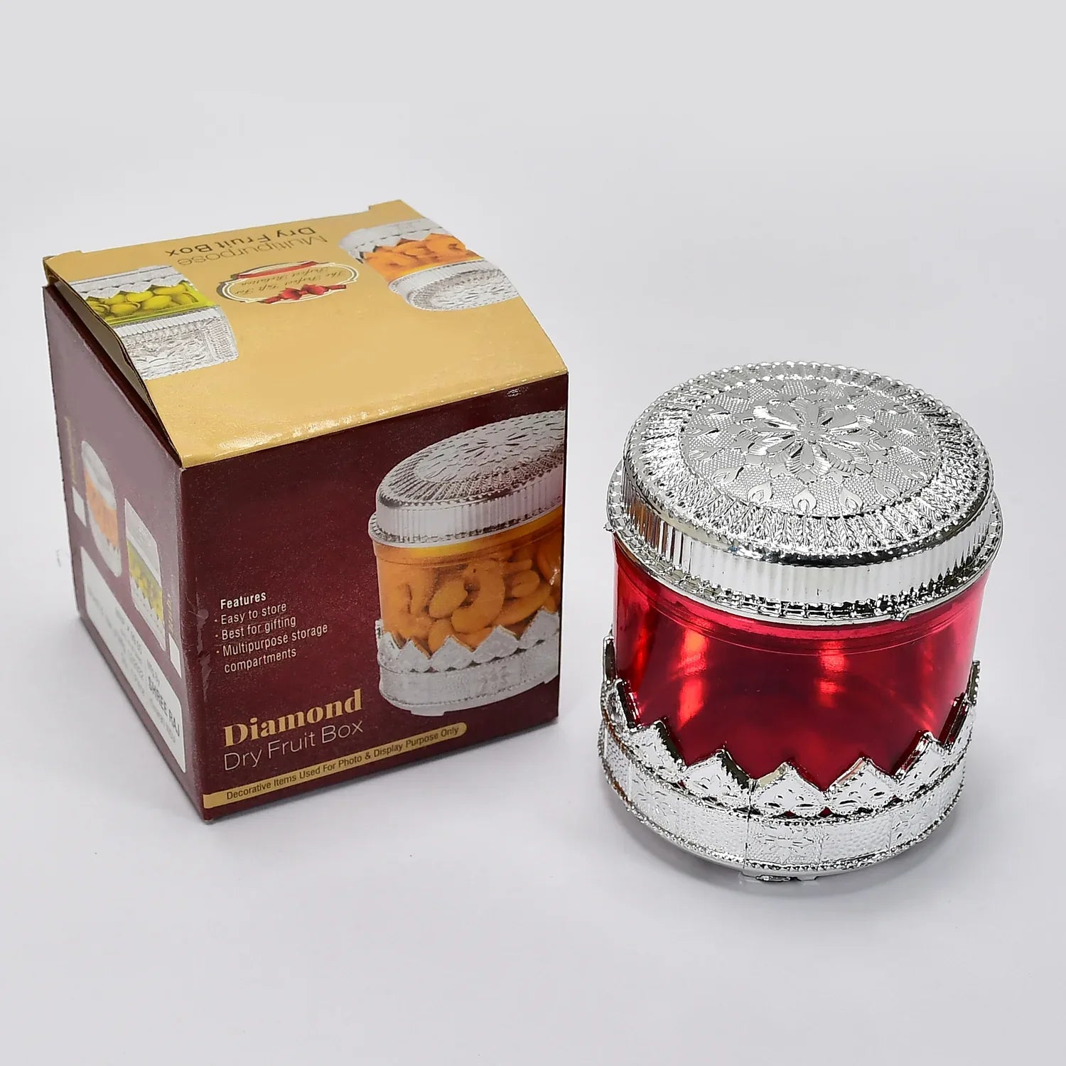 5203 Diamond Design Dryfruit Storage Container Or Storage Box - Zidbik