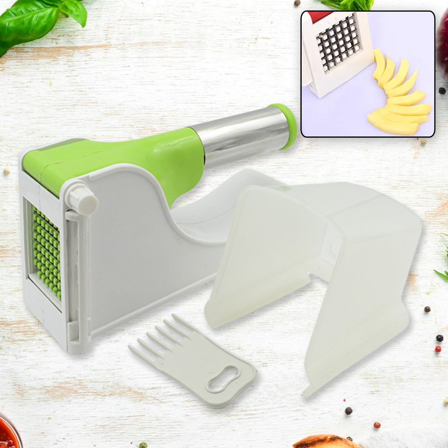 114 Virgin Plastic French Fry Chipser Potato Chipserpotato Slicer With Container - Zidbik