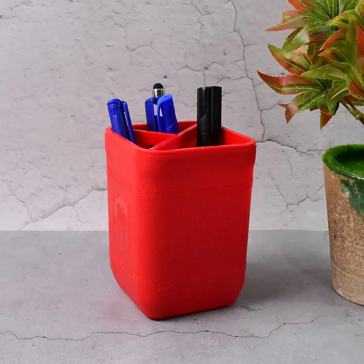 Officemate Pen Stand Tri-section Desk Organizer Stationery Pens Office Supplies - Zidbik
