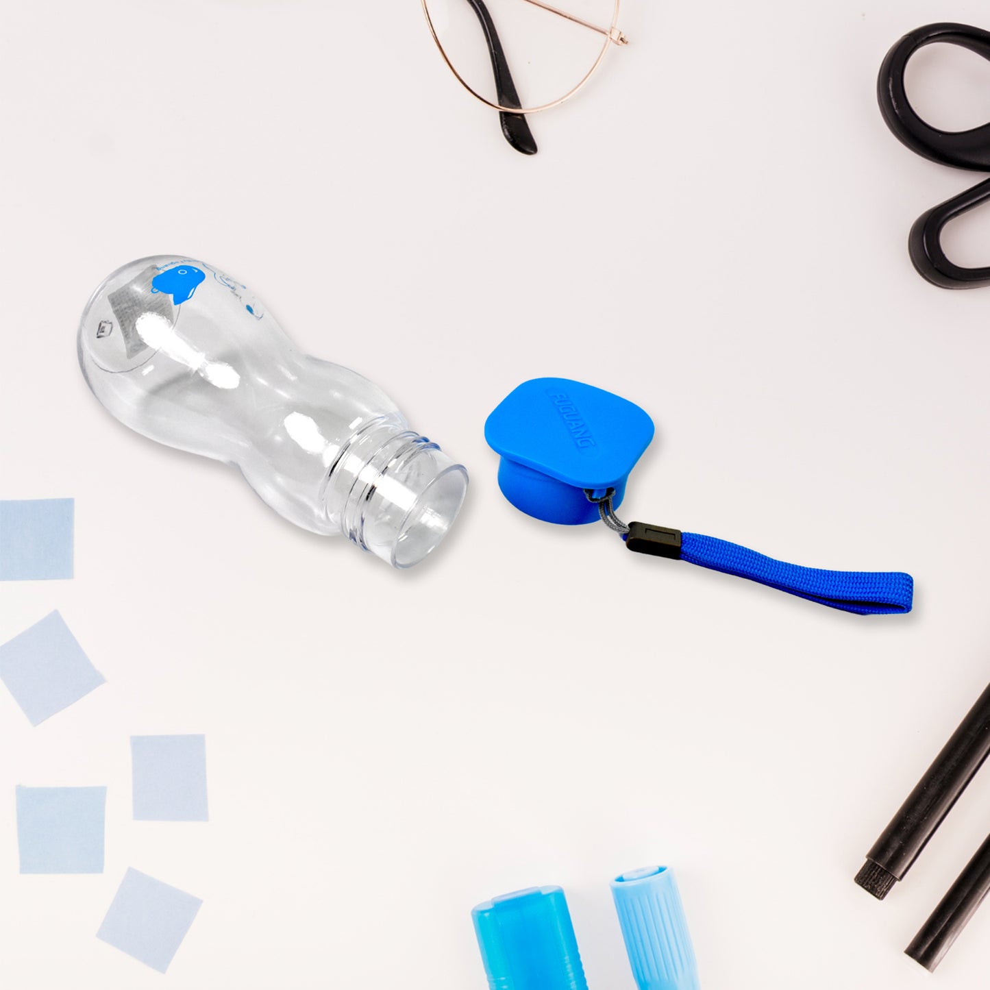 Transparent Travel Portable Water Bottle With Carry Straps (280 Ml  1 Pc) - Zidbik