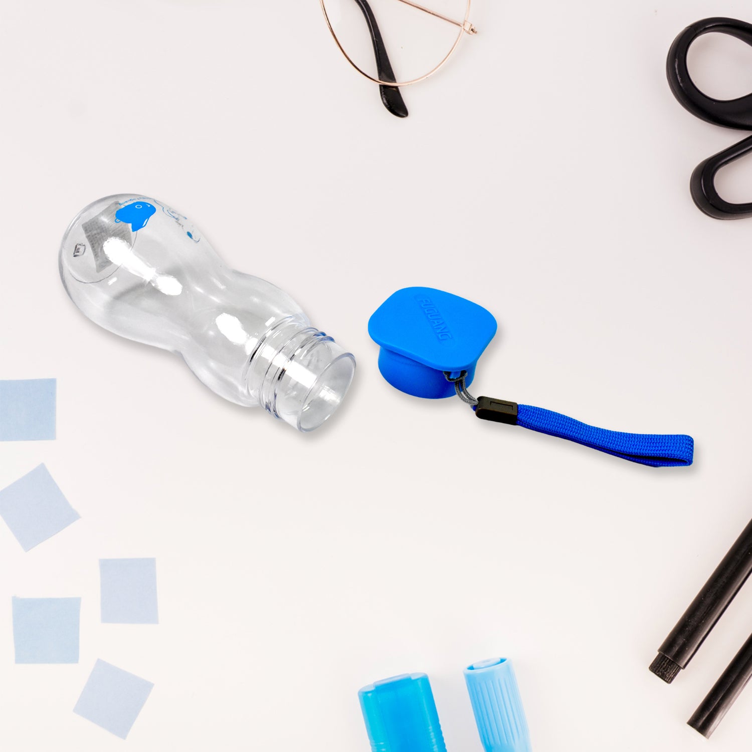 Transparent Travel Portable Water Bottle With Carry Straps (280 Ml  1 Pc) - Zidbik