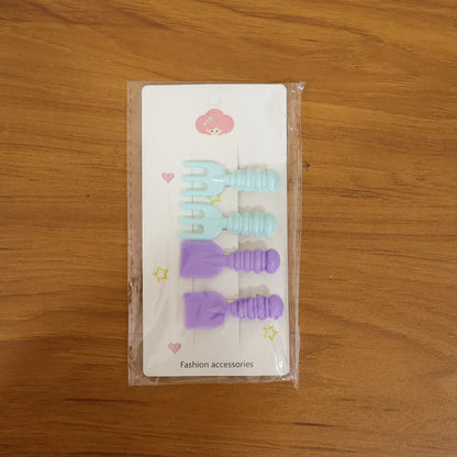 Cute Mini Tool-shape Decorative Hair Clips (4 Pc) - Zidbik