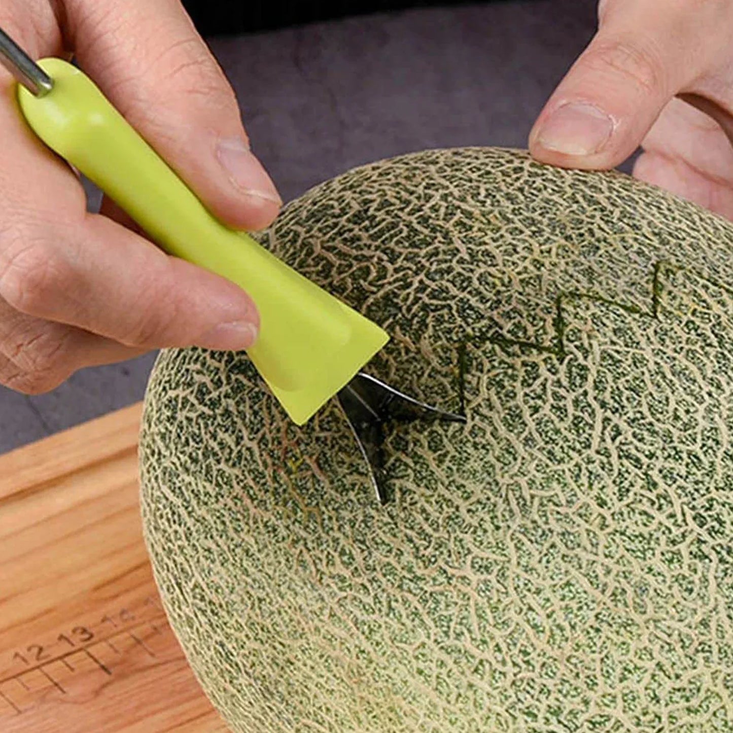 2606 4 In 1 Stainless Steel Melon Baller Seed Remover Sorbet Dessert Ball Spoon Fruit Digging Spoon Double Sided Fruit Scooper Watermelon Baller Scoop - Zidbik