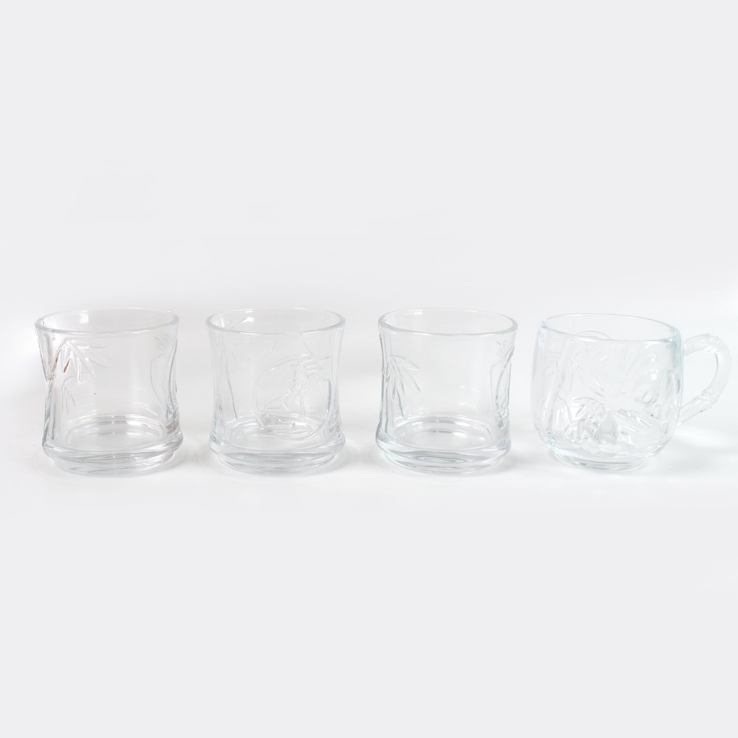 Glass 3 Pc Tumbler  1 Pc Cup Set (4 Pcs Set) - Zidbik