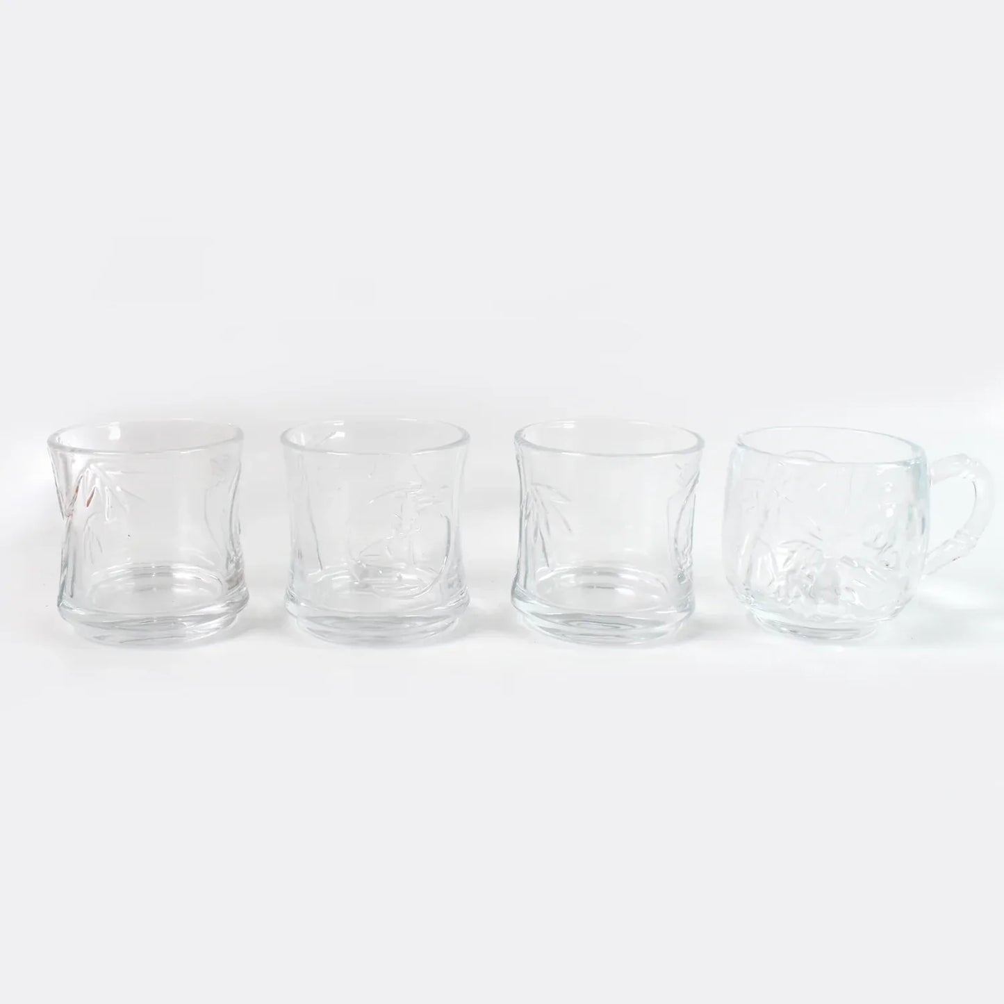 Glass 3 Pc Tumbler 1 Pc Cup Set (4 Pcs Set) - Zidbik