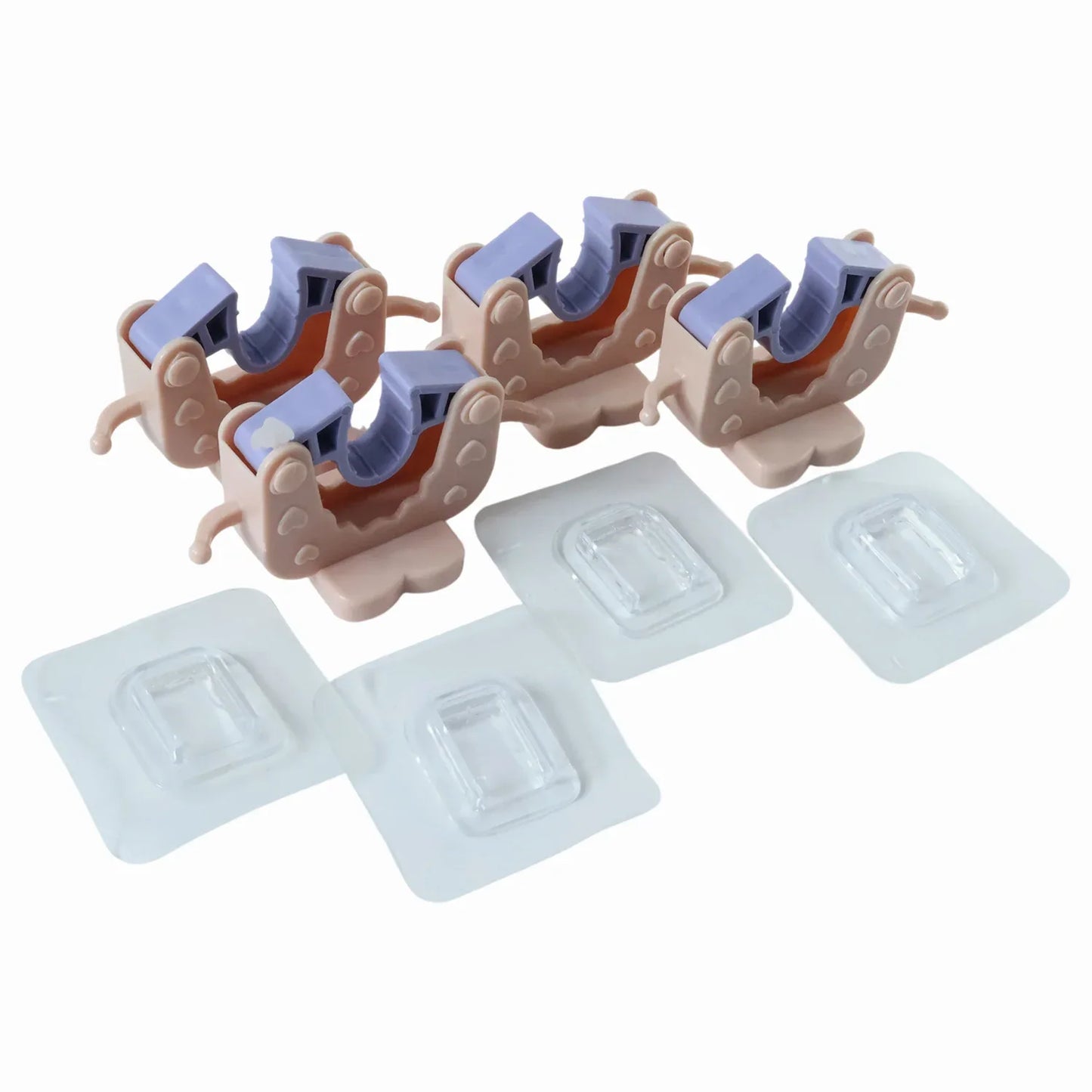 Wall Mounted Broom Mop Holder Clips (4 Pc Set) - Zidbik