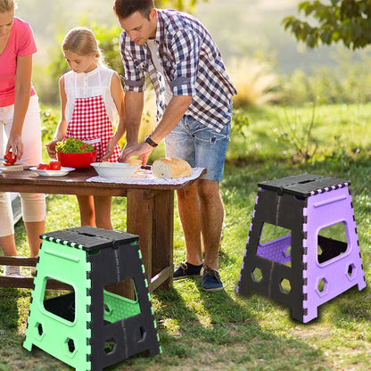 7050 1pc 18inch Folding Stool For Adults And Kids Also For Kitchen Stepping With (Brown Box) - Zidbik