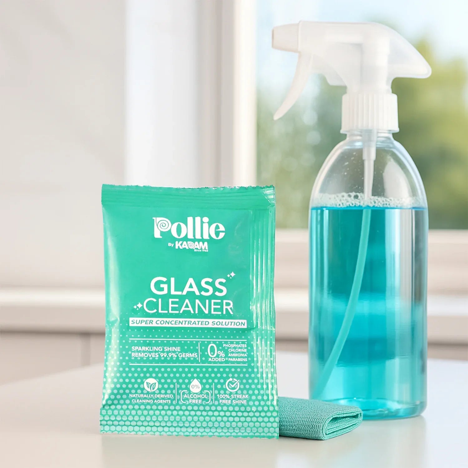 Pollic Kadam Concentrated Glass Mirror Cleaner Sachet (15 Gm) - Zidbik