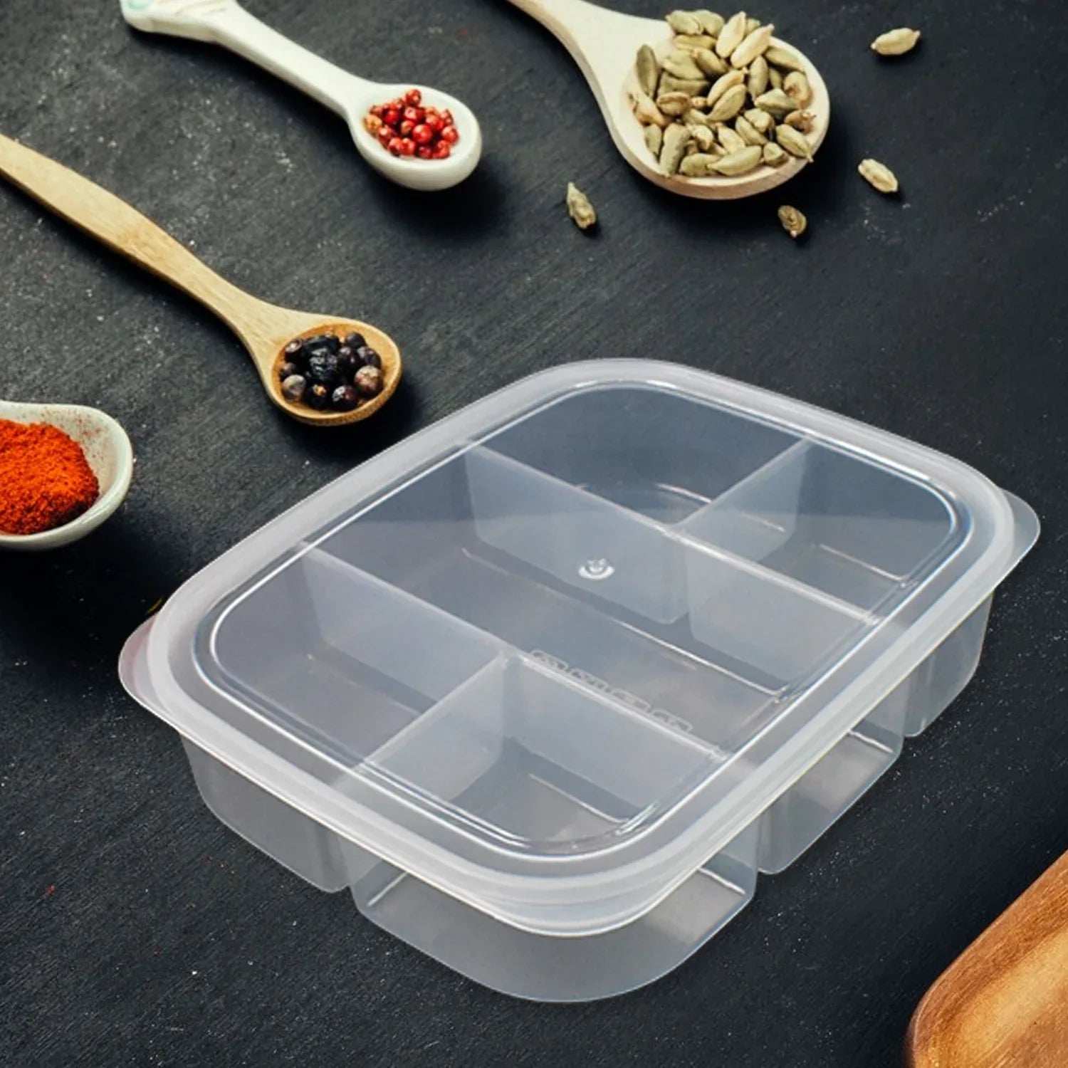 Plastic 5- Compartment Excellent Container Reusable Lunch Box (1 Pc) - Zidbik