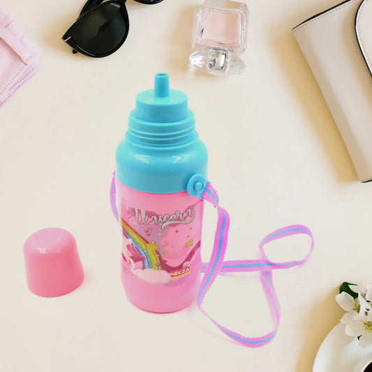 0398 Plastic Sports Insulated Water Bottle With Dori Straw Easy To Carry High Quality Water Bottle Bpa-free Leak-proof For Kids School For Fridge Office Sports School Gym Yoga (1 Pc 500ml) - Zidbik