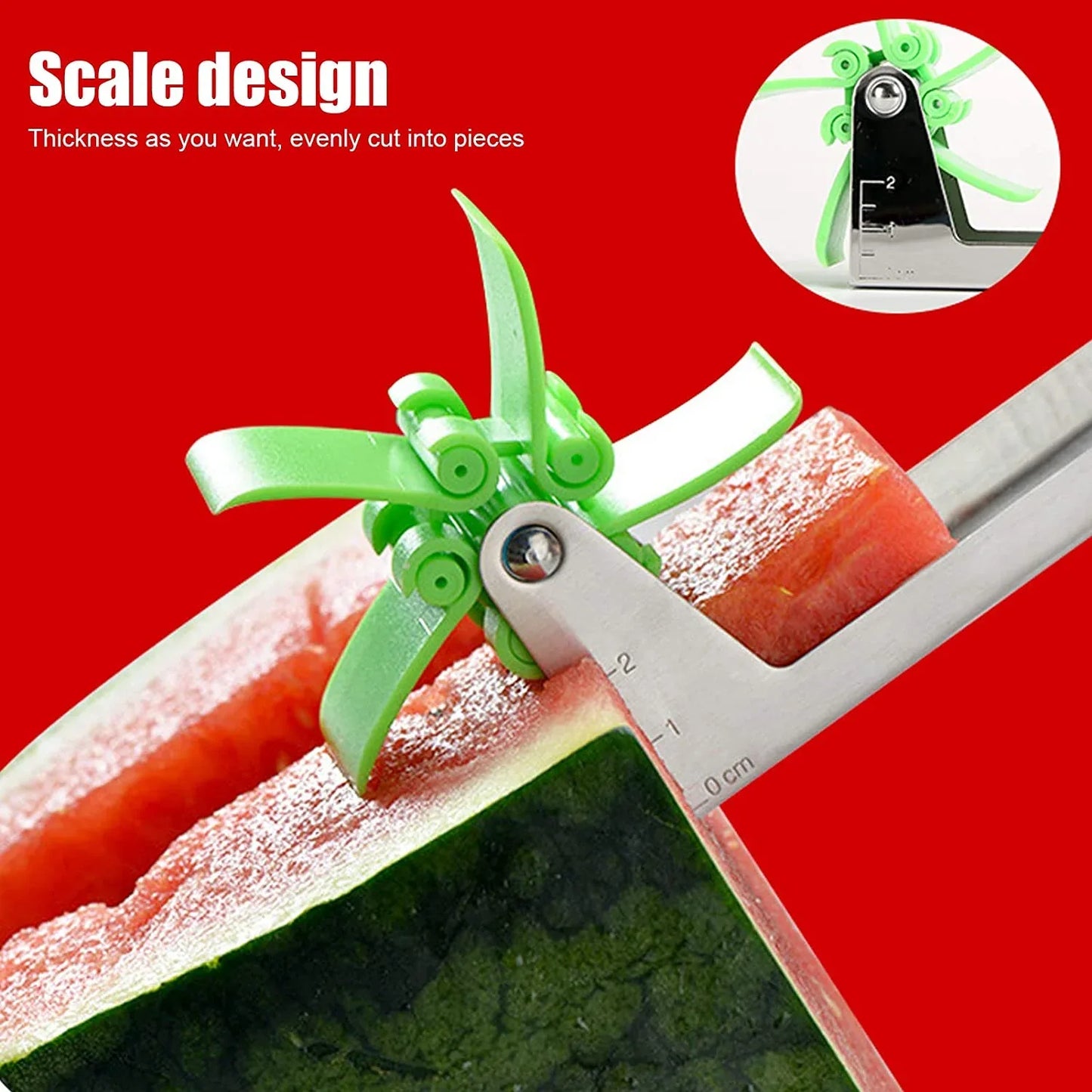 7160 Stainless Steel Washable Watermelon Cutter Windmill Slicer Cutter Peeler For Homesmart Kitchen Tool Easy To Use - Zidbik