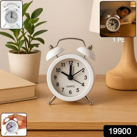 Small Twin-bell Analog Alarm Clock - (1 Pc) - Zidbik