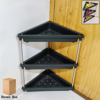 3-layer Multipurpose Plastic Corner Storage Rack - Zidbik