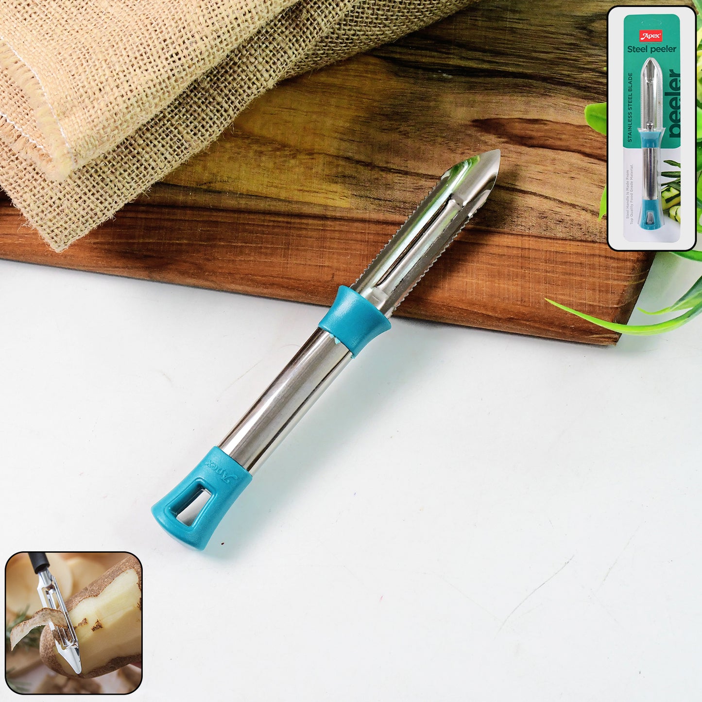 Apex Premium Stainless Steel Vegetable Fruit Peeler (1 Pc) - Zidbik
