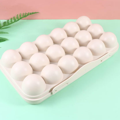 5727 18 Grid Egg Holder Storage Shock-proof Egg Container With Buckle Egg Carrier Egg Tray Egg Shelter Effective Full Seal Egg House Use For Fridge Camping Kitchen - Zidbik