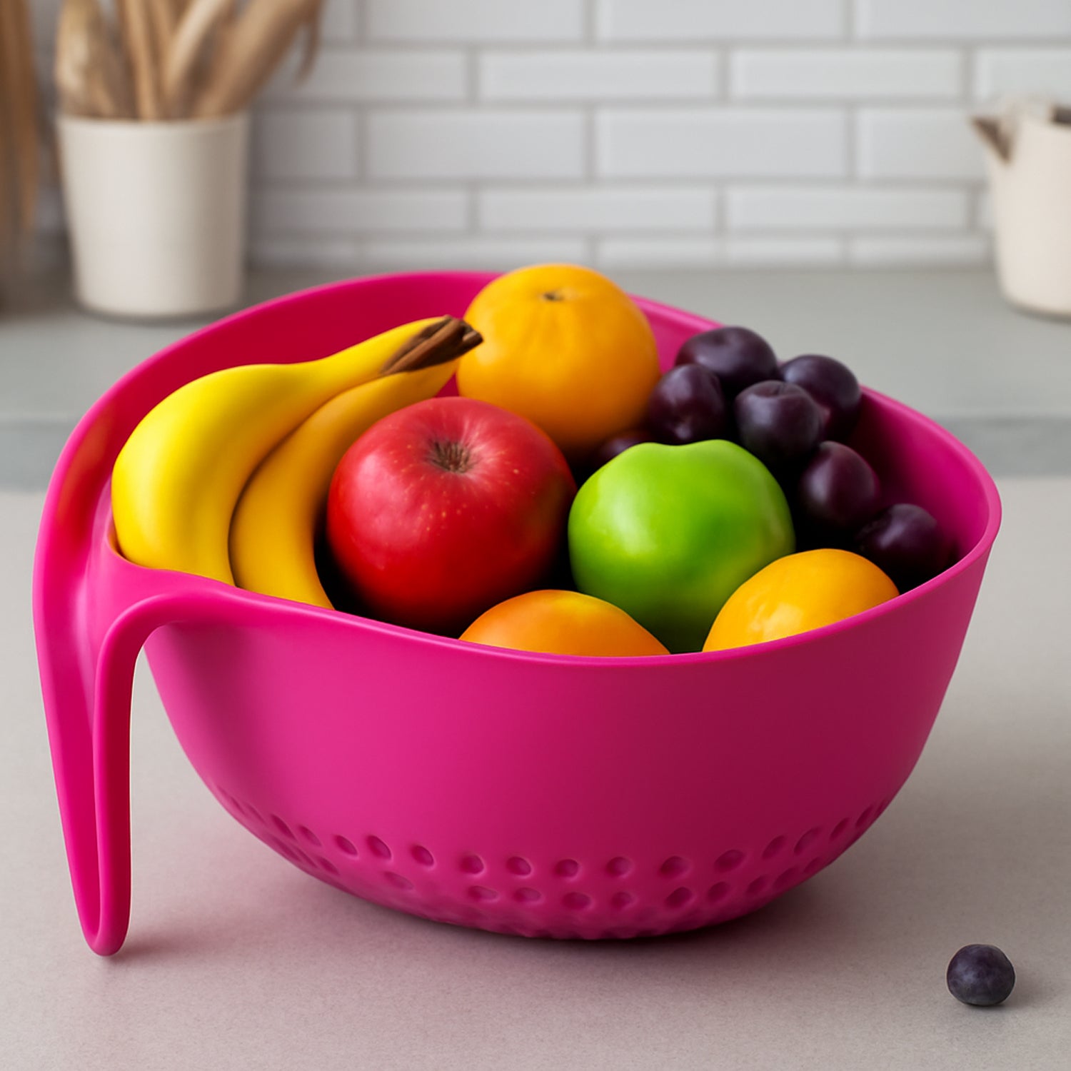 Supermom Premium Multipurpose Triangular Kitchen Colander (1 Pc) - Zidbik