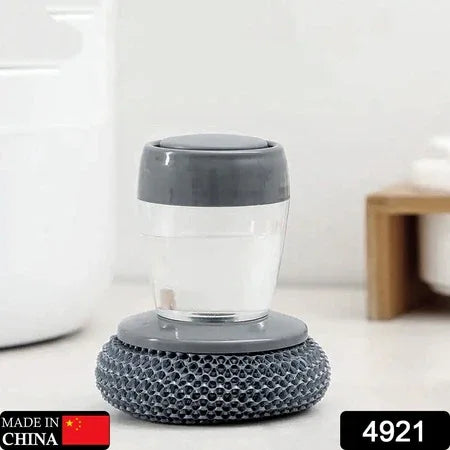 4921 Soap Dispensing Palm Brush Washing Liquid Dish Brush Soap Pot Utensils With Dispenser Cleaning - Zidbik