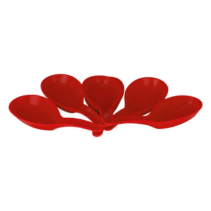2393 Microwave Safe Unbreakable Colorful Soupdessert Spoons Food Grade Set Of 6 Pcs - Zidbik