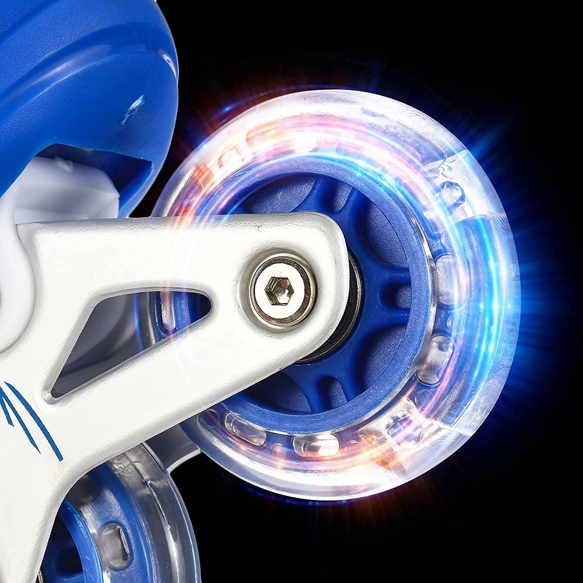 7554 Inline Skates With Led Flashing Light Wheel With Adjustable Length Skate Premium High Quality Skates Pair - Zidbik