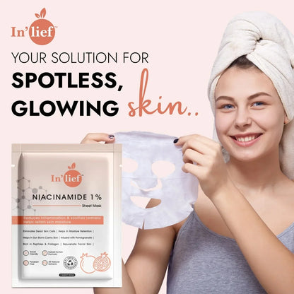 Inlief Niacinamide 1 Hydrating Calming Facial Sheet Mask (1 Pc) - Zidbik
