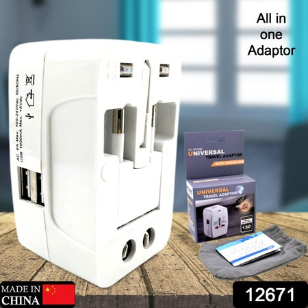 12671 All-in-one Universal Worldwide Travelling Ac Adaptor Plug (Au  Uk  Us  Eu) International Power Charger Electric Usb Power Plug Socket Adapter Converter (1 Pc) - Zidbik