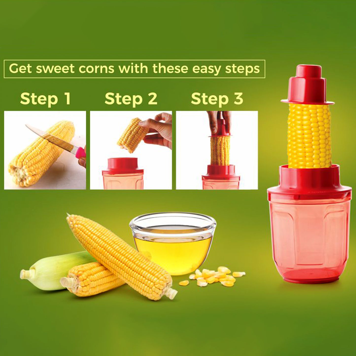 Supermom Corn Cutter With Steel Blades (1 Pc) - Zidbik
