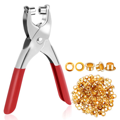 1593 Grommet Setting Tool With 25 Pcs Gold Eyelets Grommets Steel Hole Punch Setter Kit For Leather Canvas All Fabrics Men And Women Clothes Shoes Belts Bags Crafts - Zidbik