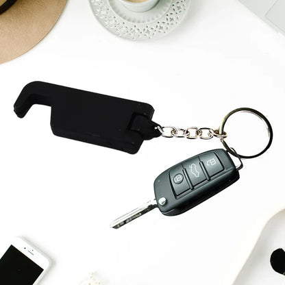 2 In 1 Plastic Keychain With Mobile Stand Phone Holder (5 Pcs Set Multicolor) - Zidbik