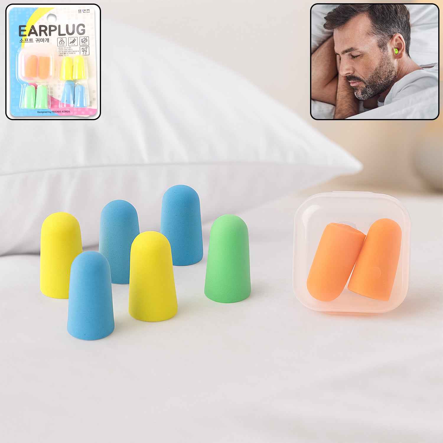 Soft Foam Earplugs - Noise-Cancelling Earplugs (4 Pairs)