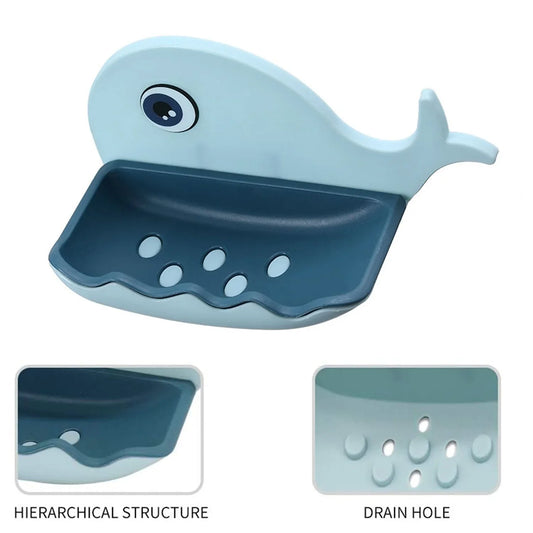 4747 Fish Shape Soap Dish Adhesive Waterproof Wall Mounted Bar Soap Dish Holder (Pack Of 2pc) - Zidbik