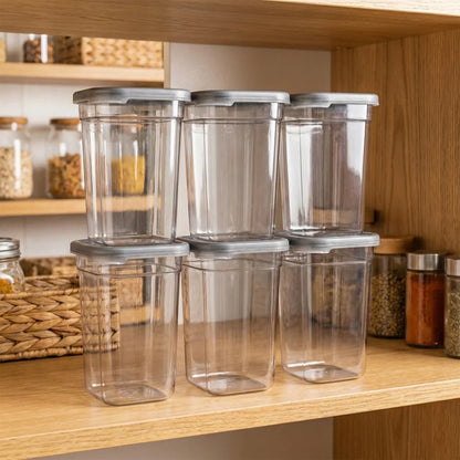 Plastic Multipurpose Kitchen Storage Fridge Container (1200 Ml 6 Pc) - Zidbik