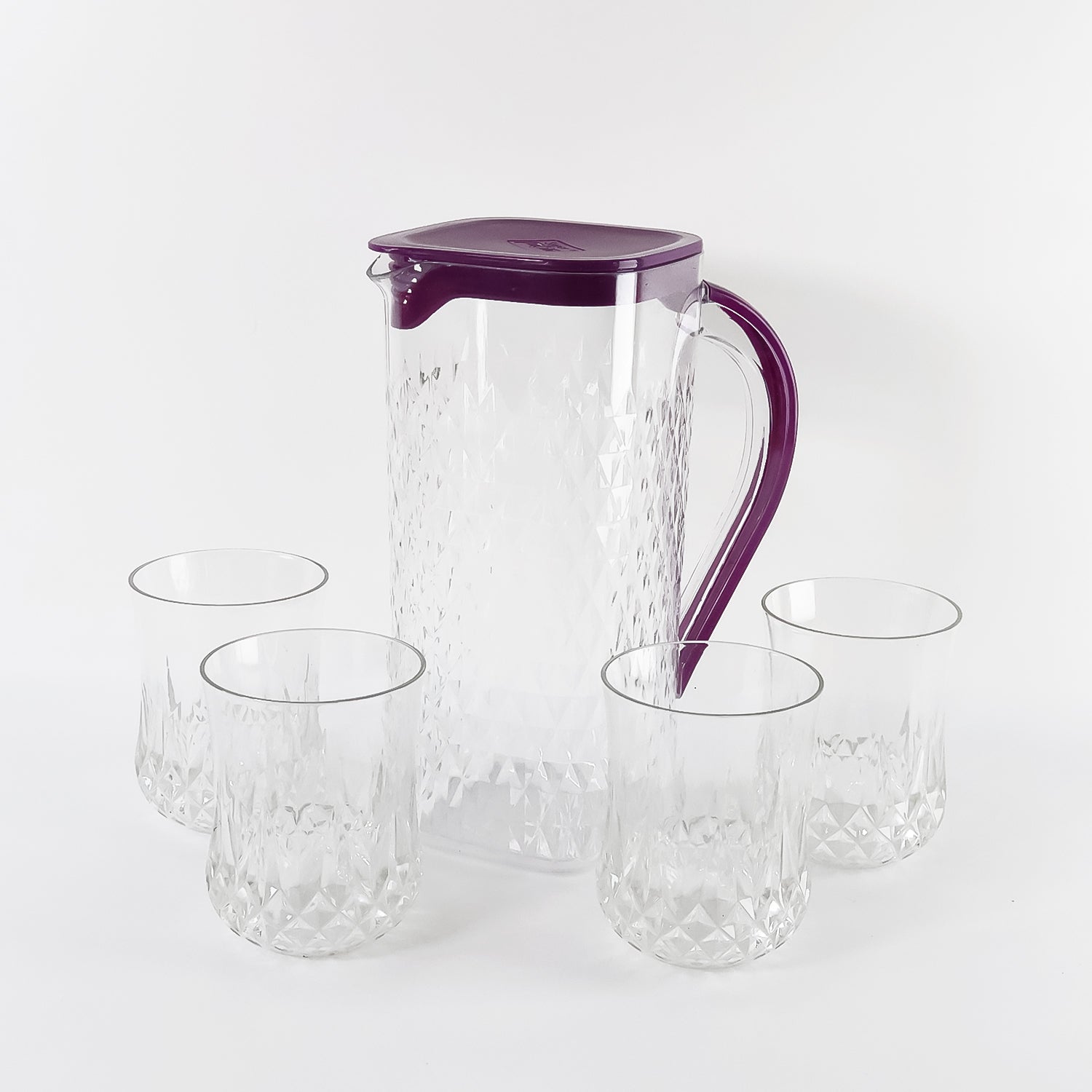 Supermom Roma Plastic Jug With Glasses Combo Set (5 Pc) - Zidbik