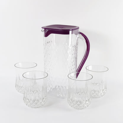 Supermom Roma Plastic Jug With Glasses Combo Set (5 Pc) - Zidbik