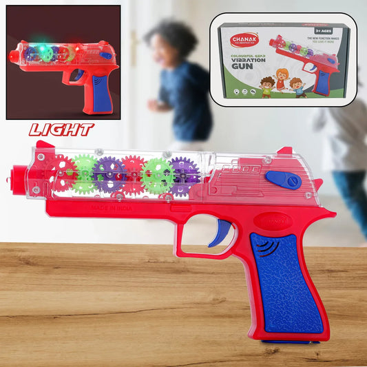 1941 Plastic Gear Simulation Toy Gun For Kids Pretend Play Gun Toys With 3d Flashing Lights And Exciting Music Electric Laser Toy Guns With Rotating Gear Mechanism Toy For Birthday Gift For Kids 3+ Years (Pack Of 1) - Zidbik