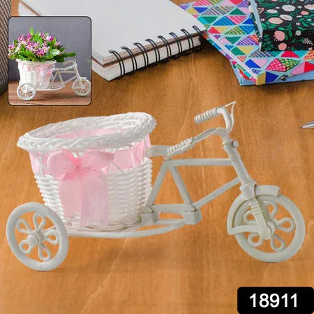Plastic Cycle Flower Vases For Home Decor Bicycle Flower Pot Stand (1 Pc) - Zidbik