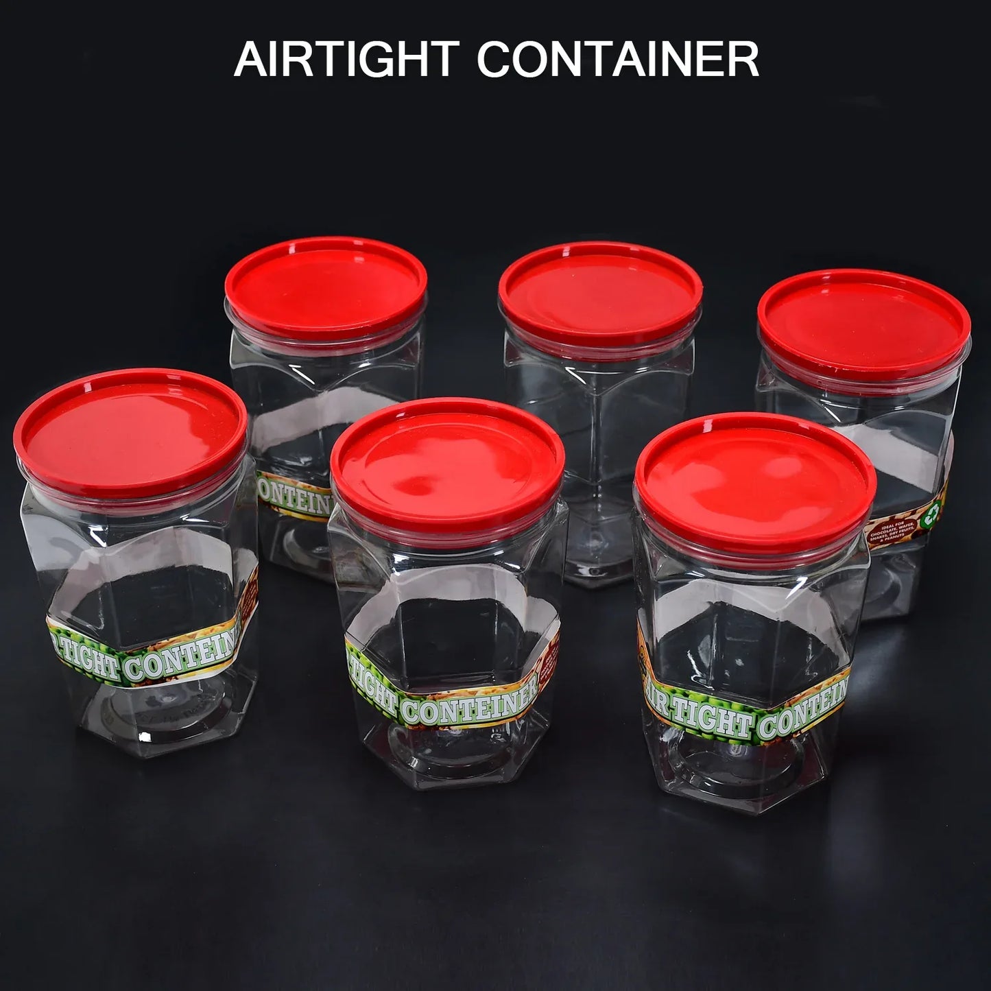 2299 Air Tight Kitchen Storage Container For Rice Dal Atta Bpa-free Flour Cereals Snacks Stackable Modular Round. (Approx - 1100ml Set Of 6pcs) - Zidbik