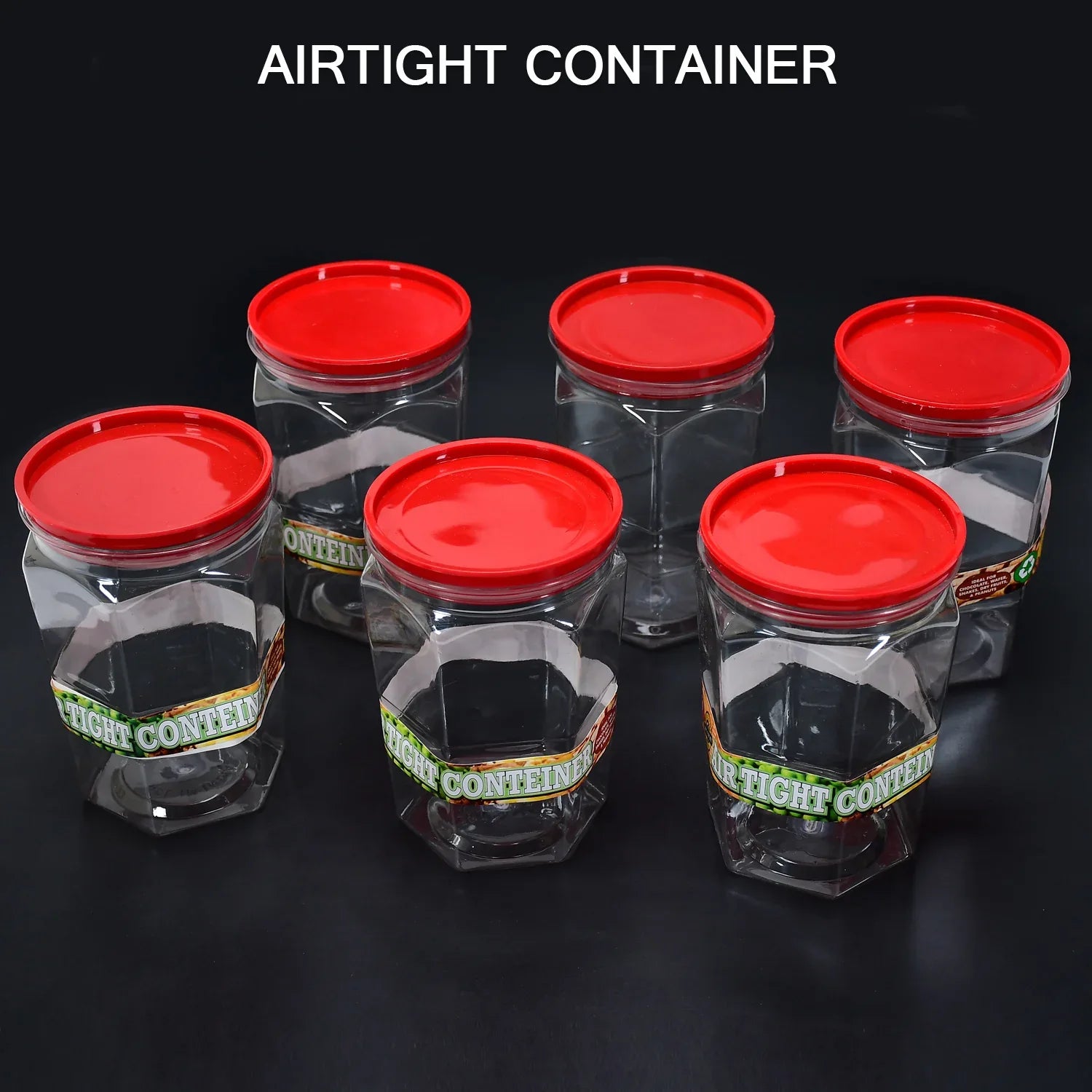 2299 Air Tight Kitchen Storage Container For Rice Dal Atta Bpa-free Flour Cereals Snacks Stackable Modular Round. (Approx - 1100ml Set Of 6pcs) - Zidbik