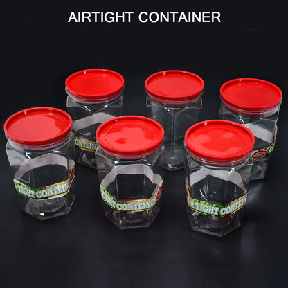 2299 Air Tight Kitchen Storage Container For Rice Dal Atta Bpa-free Flour Cereals Snacks Stackable Modular Round. (Approx - 1100ml Set Of 6pcs) - Zidbik
