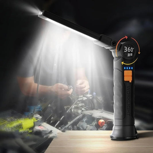 Compact Rechargeable Small Led Work Light With Adjustable Arm And Magnetic Base - Zidbik