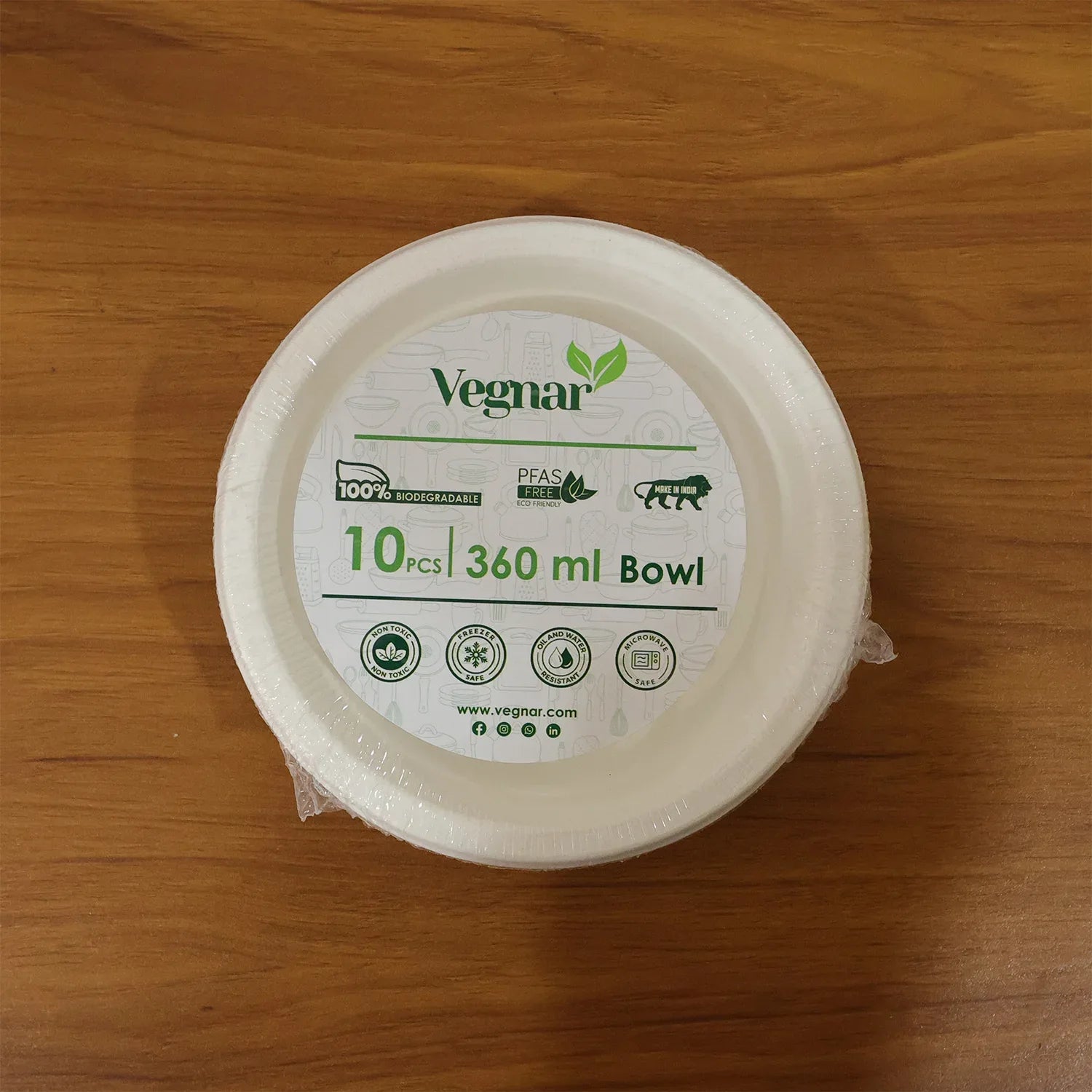Vegnar Disposable Food Serving Bowl Set Of 10 Pieces 360 Ml Capacity - Zidbik