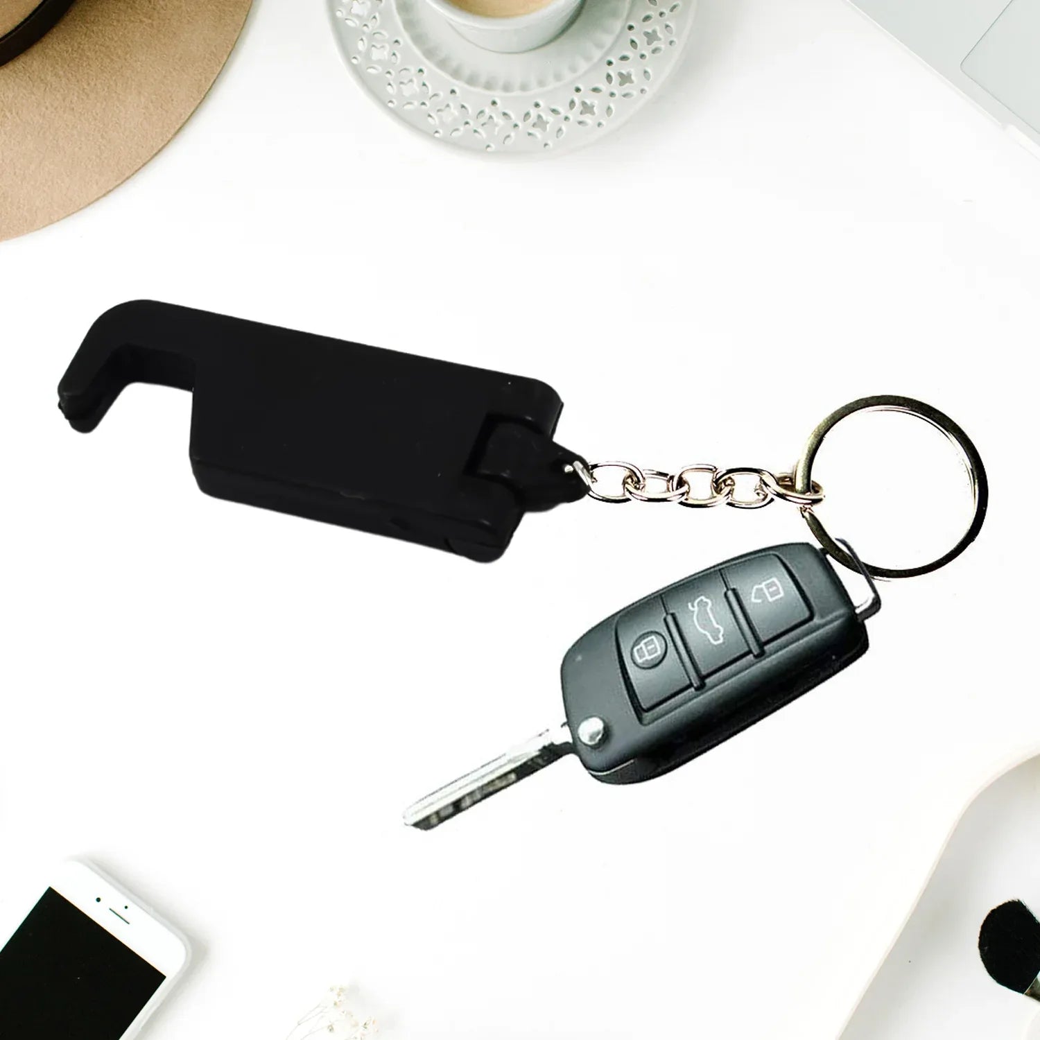 2 In 1 Plastic Keychain With Mobile Stand Phone Holder (100 Pcs Set Multicolor) - Zidbik