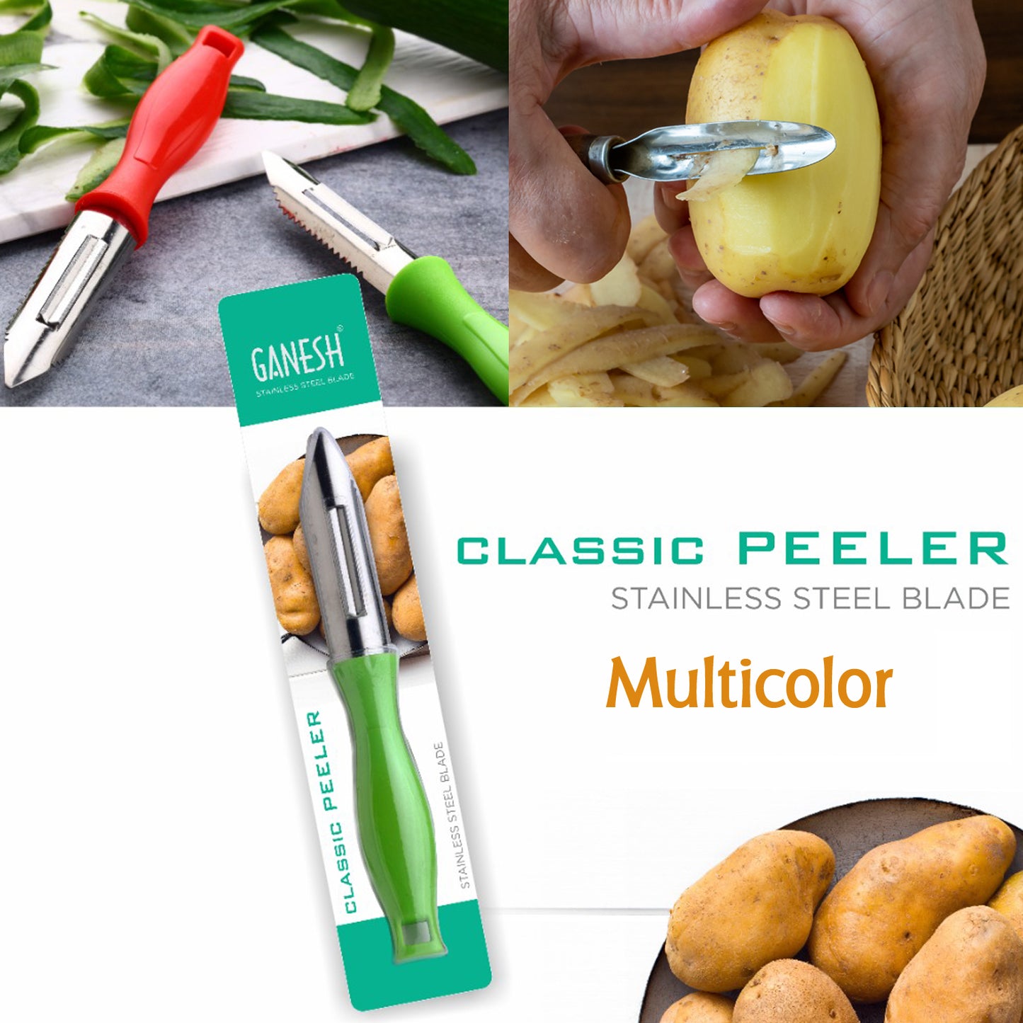 8134 Ganesh Stainless Steel Classic Peeler - Zidbik