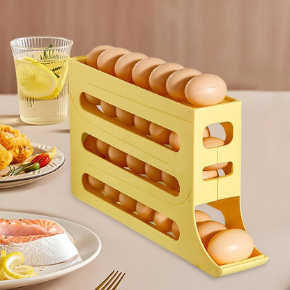 3-layer Rolling Egg Storage Rack Dispenser (1 Pc) - Zidbik