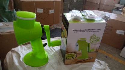 8247 6 In 1 Multi Functional Vegetable Cutter  Slicer Hand Machine Cutting Slice Cut Thick Cut Silk All In One Vegetable Chopper Cutter  Slicing Cutter Barrel - Vegetable Grater With 6 Removable Blades - Zidbik