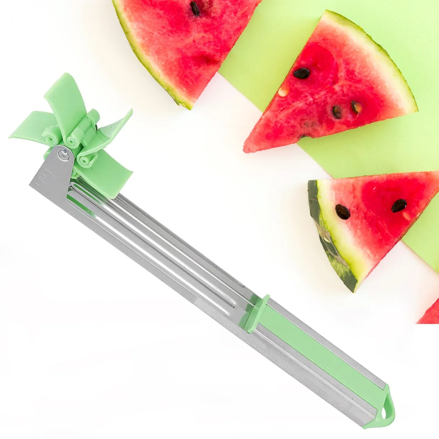 7160 Stainless Steel Washable Watermelon Cutter Windmill Slicer Cutter Peeler For Homesmart Kitchen Tool Easy To Use - Zidbik