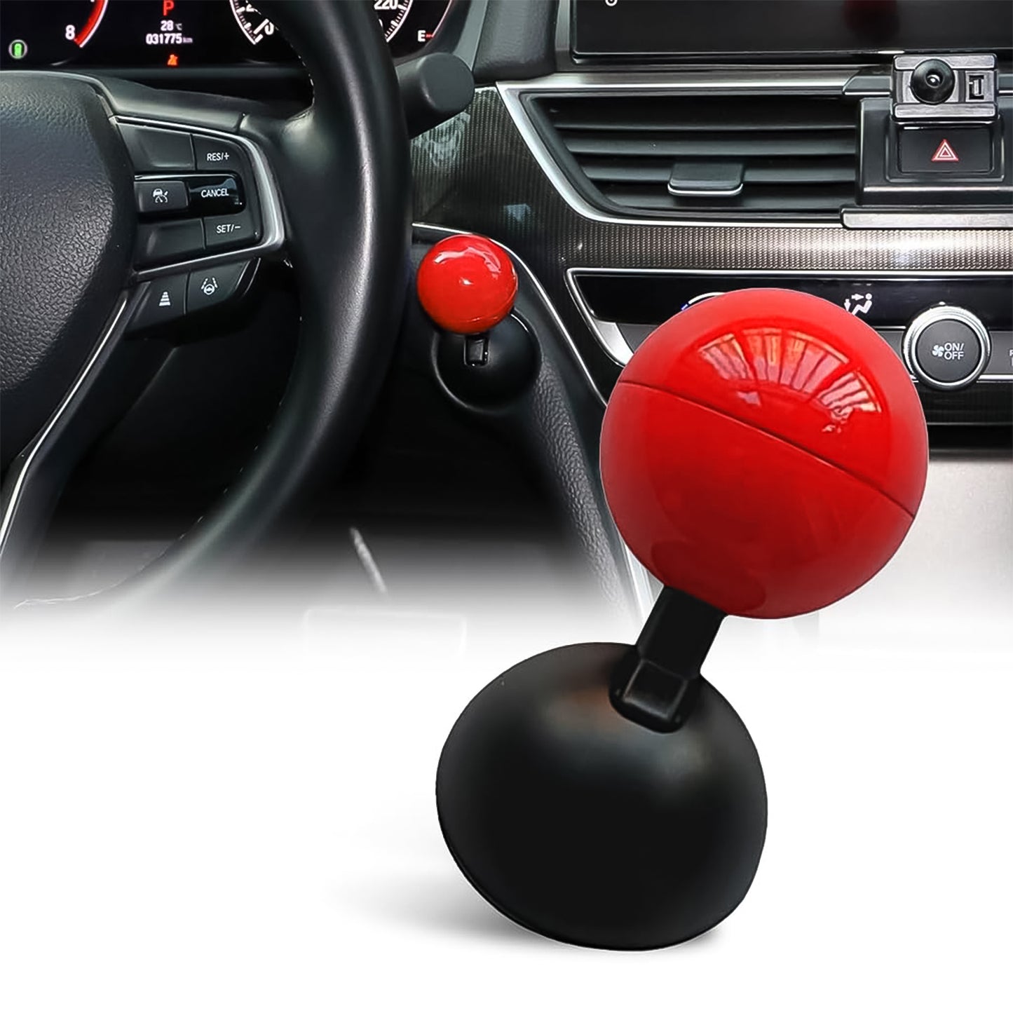 Car Push Start Button Rocker  Cover Ball Design (1 Pc) - Zidbik