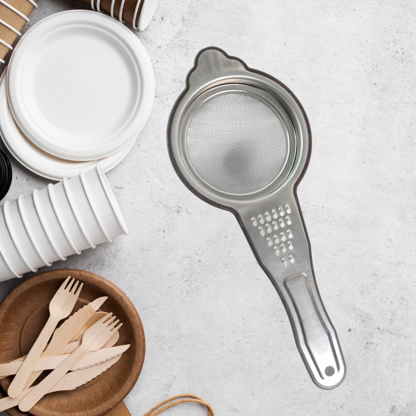 Heavy-duty Stainless Steel Fine Mesh Tea Strainer (1 Pc) - Zidbik